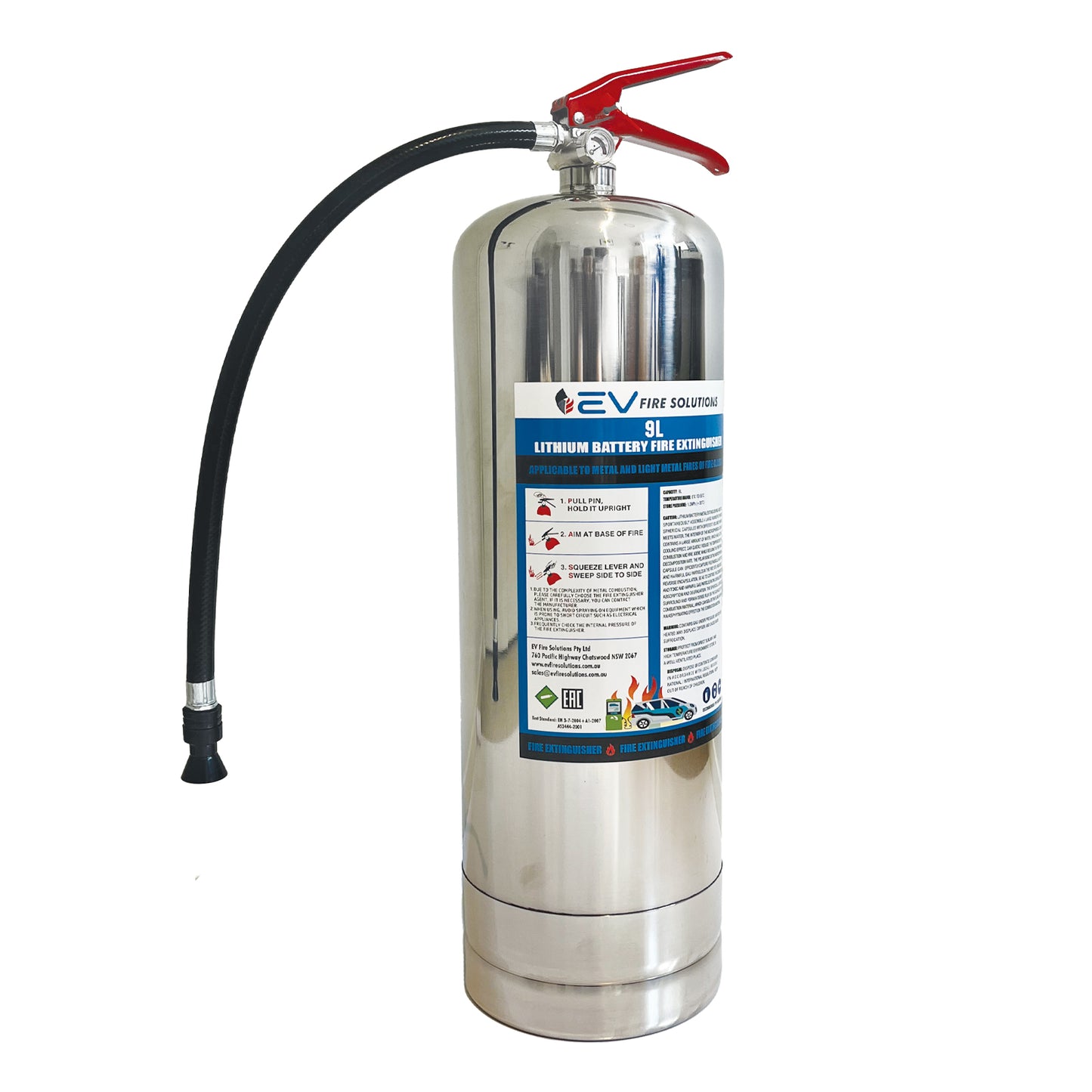 EV Fire Extinguisher suitable for EV-Cars and home charging stations lithium-ion battery fires 9L