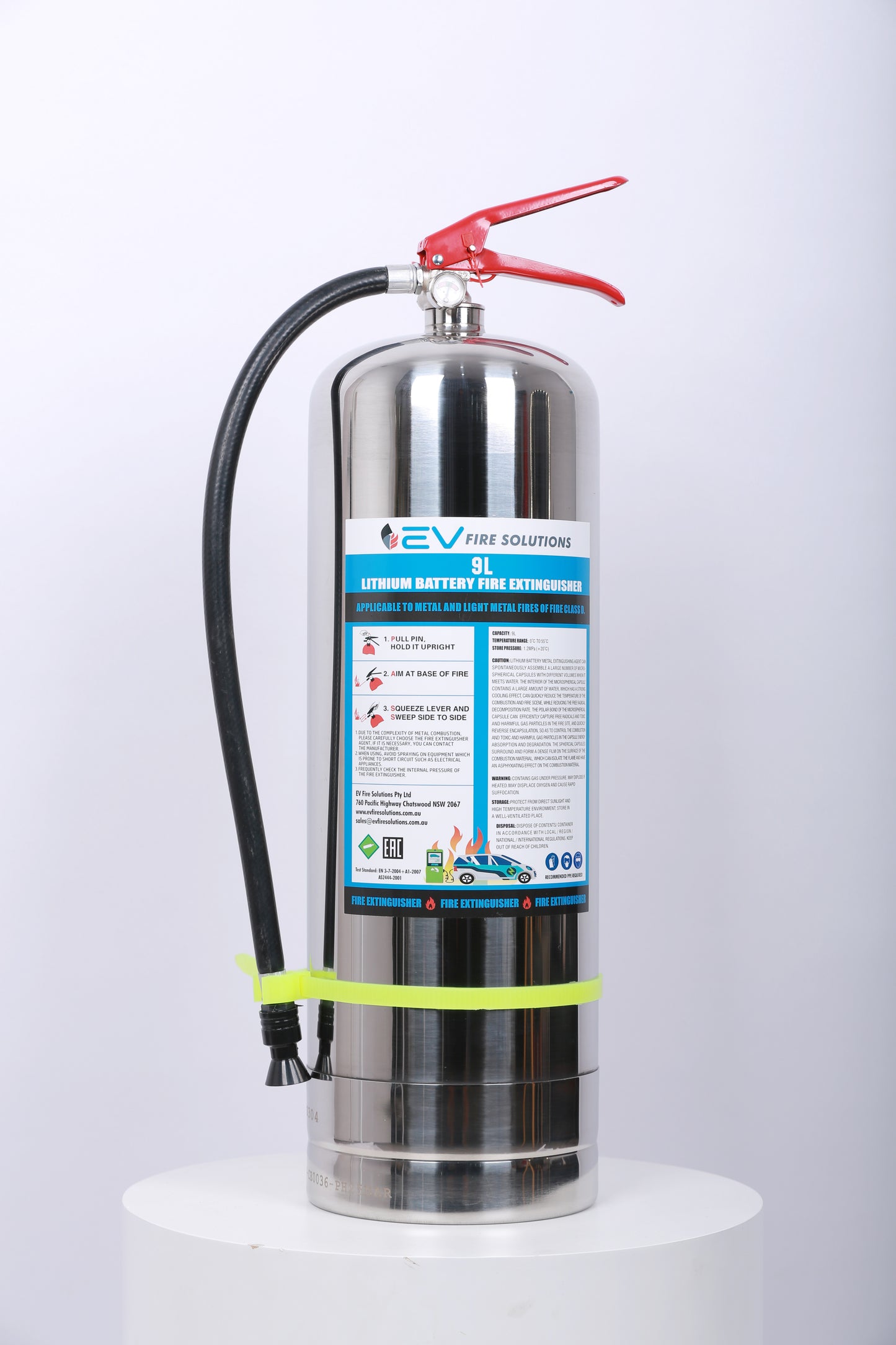 EV Fire Extinguisher suitable for EV-Cars and home charging stations lithium-ion battery fires 9L