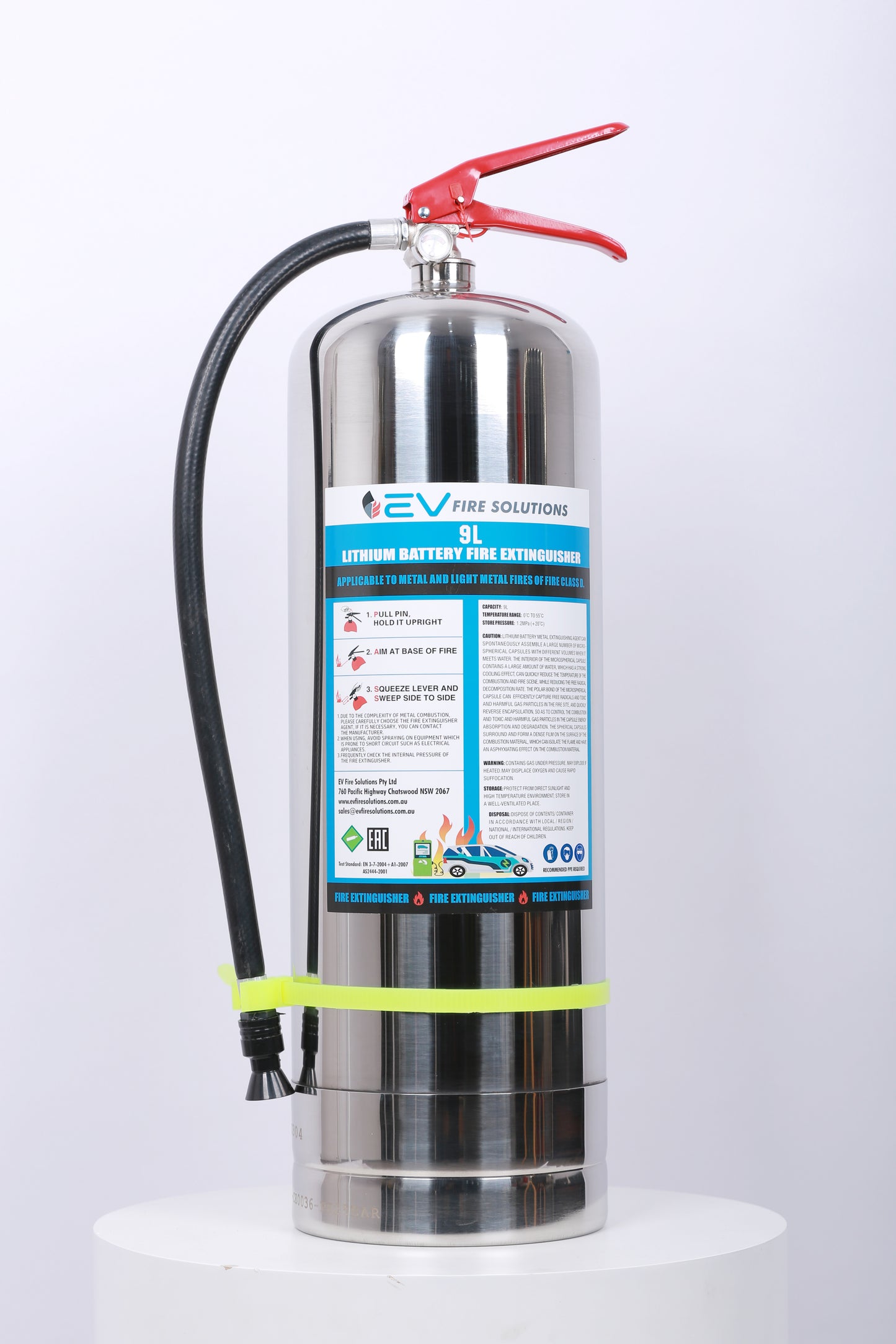 EV Fire Extinguisher suitable for EV-Cars and home charging stations lithium-ion battery fires 9L