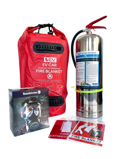Home & Warehouse EV Fire Safety Kit – Extinguisher, Blanket, Respirator & Signage